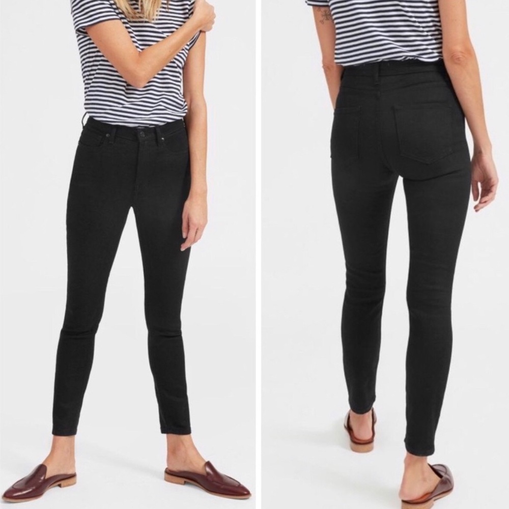 Everlane NWT High Rise Black Ankle Jeans, 28